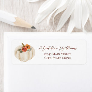 Autumn Fall Pumpkin Elegant Script Address Label