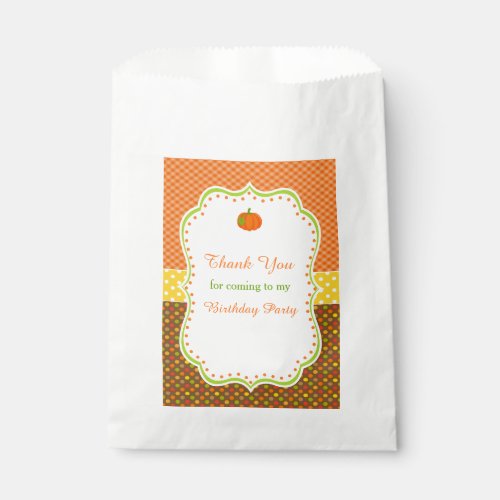 Autumn Fall Pumpkin Favor Bag