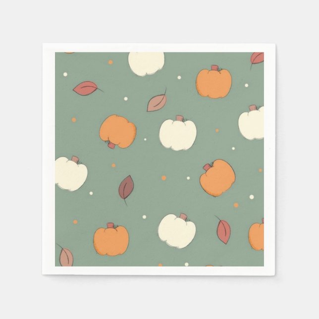 Autumn Fall Pumpkin  Napkins (Front)