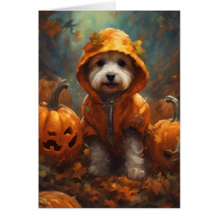 Autumn Fall Pumpkin Puppy Cards