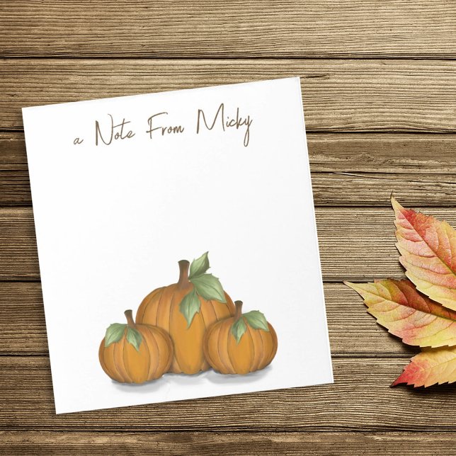 Autumn Fall Pumpkin Simple Minimalist Harvest Notepad (Creator Uploaded)