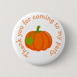 Autumn Fall Pumpkin 'thank you for coming' Button