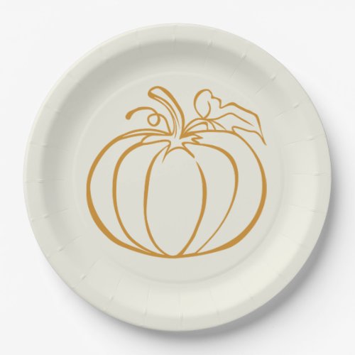 Autumn Fall Pumpkin Thanksgiving design Paper Plates