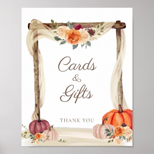 Autumn Fall Pumpkins Cards Gifts Wedding Poster