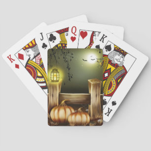 Autumn Fall Pumpkins Moon Night Destiny Poker Cards