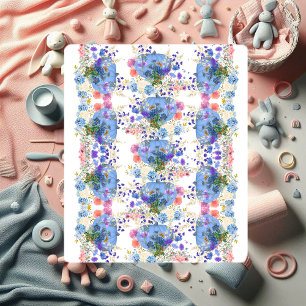 Autumn Fall Pumpkins Pastel Blue Botanical Floral Sherpa Blanket