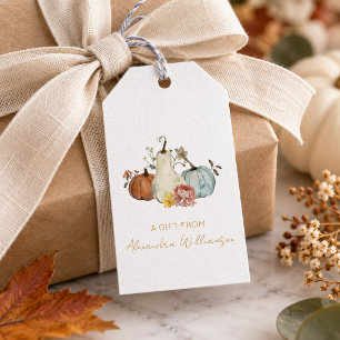 Autumn Fall Pumpkins Personalized Name A Gift From Tags