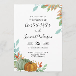 Autumn Fall Pumpkins Wedding invitation