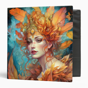Autumn Fall Queen Goddess Fantasy Art 3 Ring Binder