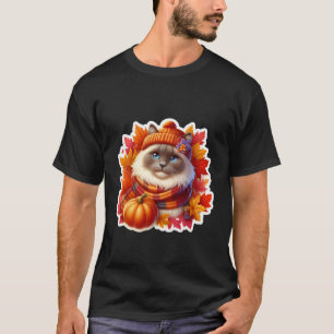 Autumn Fall Ragdoll Cat Owner Thanksgiving Mom Dad T-Shirt