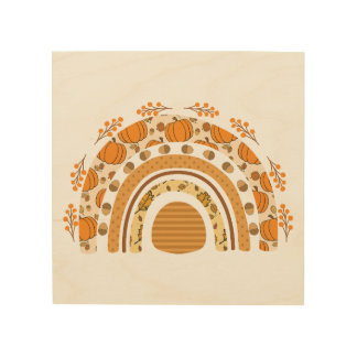 Autumn/Fall Rainbow Wood Wall Art