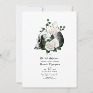 Autumn Fall Rustic Floral Gothic Bridal Shower Inv Invitation