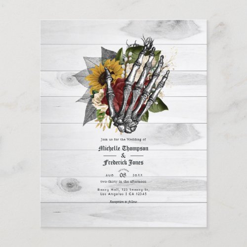 Autumn Fall Rustic Floral Gothic Wedding Invite Flyer