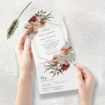 Autumn Fall rustic wedding All In One Invitation