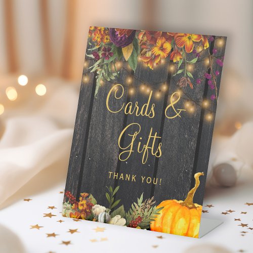 Autumn fall rustic wood wedding cards gifts sign