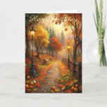Autumn Fall Scene Birthday Card