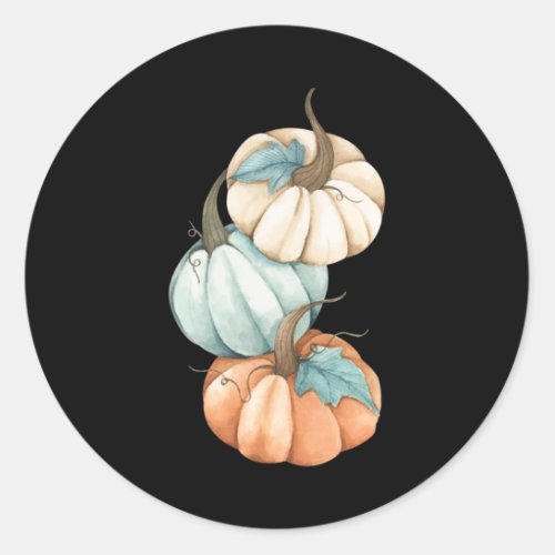 Autumn Fall Season Cute Colored Pastel Pumpkin  Classic Round Sticker