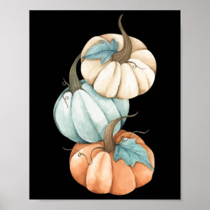 Autumn Fall Season Cute Colored Pastel Pumpkin Poster