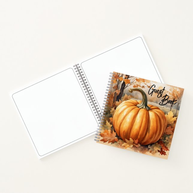 Autumn Fall Season Pumpkin Theme Guest Book (Inside)