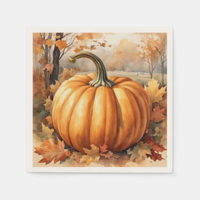Autumn Fall Season Pumpkin Theme  Napkins (Front)