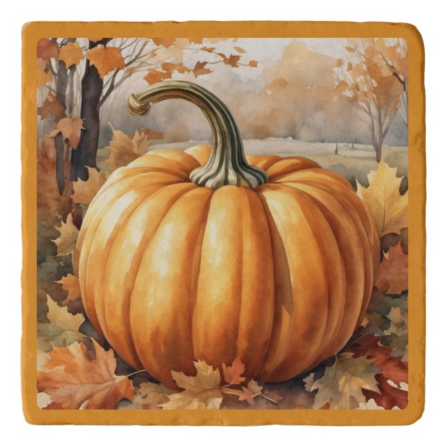 Autumn Fall Season Pumpkin Theme Trivet (Front)