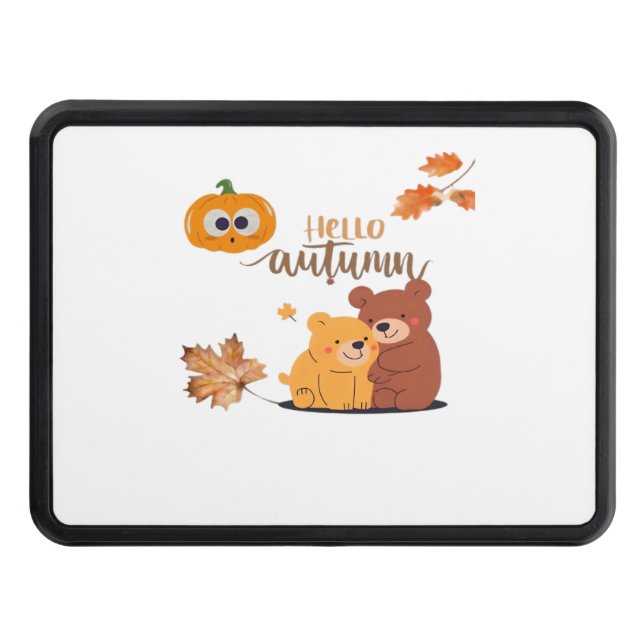 Autumn Fall Shirt, Thanksgiving Shirt, Fall Pumpki Hitch Cover (Front)