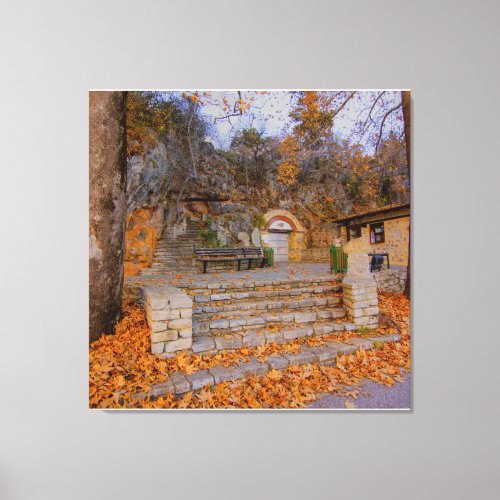 Autumn Fall Stone Leaves Nature Tree Colorful    Canvas Print