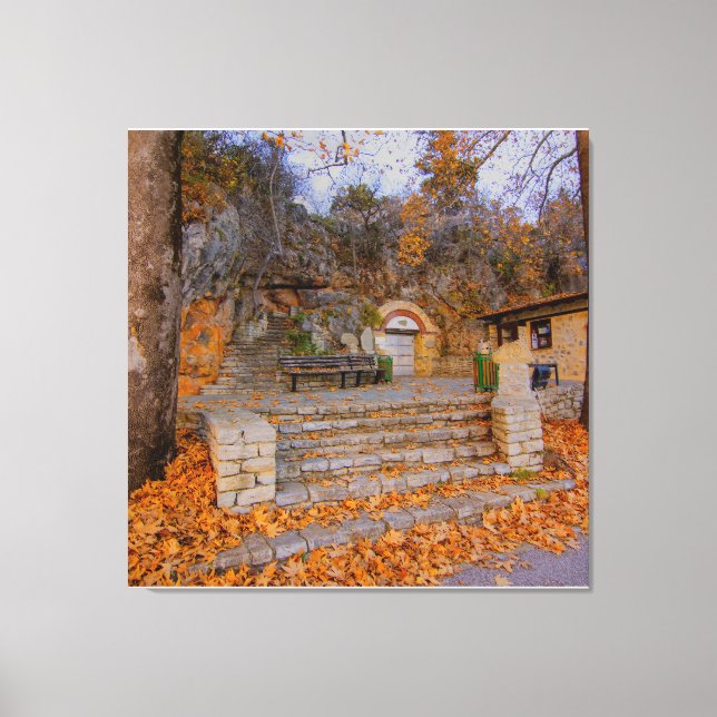 Autumn Fall Stone Leaves Nature Tree Colorful    Canvas Print (Front)
