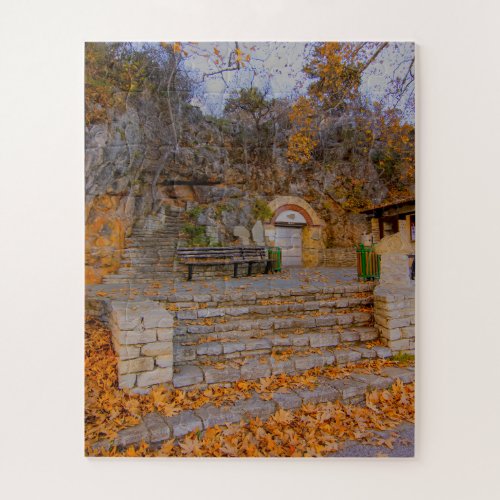 Autumn Fall Stone Leaves Nature Tree Colorful   Jigsaw Puzzle