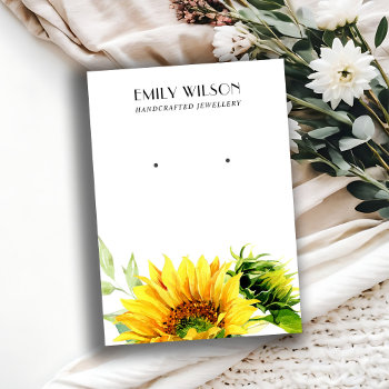 Autumn Fall Sunflower Stud Earring Display Card by JustJewelryDisplay at Zazzle