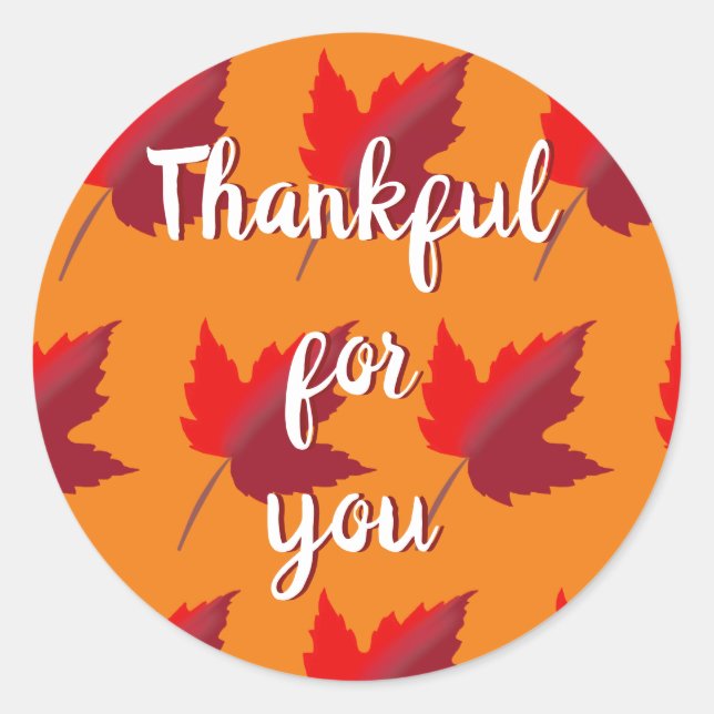 Autumn Fall Thanksgiving Classic Round Sticker (Front)