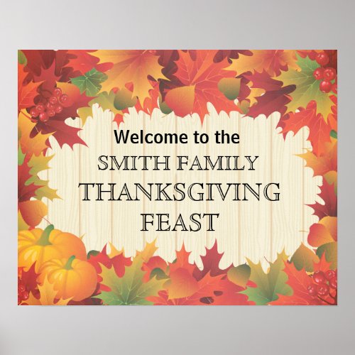 Autumn  Fall  Thanksgiving Family Feast Poster
