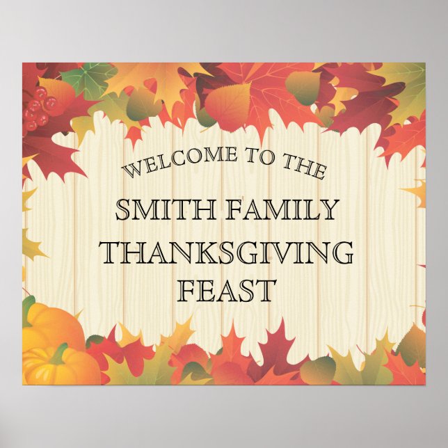 Autumn / Fall / Thanksgiving Family Feast Poster (Front)