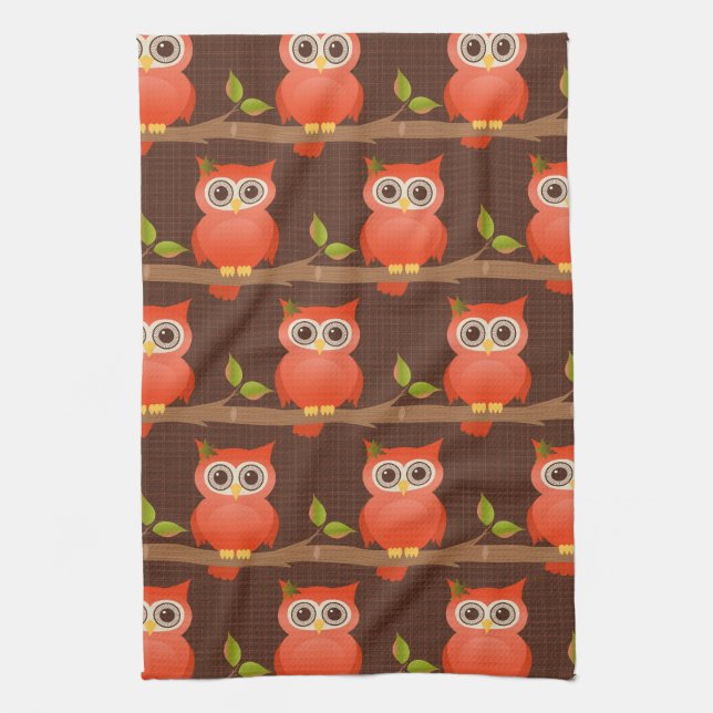 Autumn/Fall Thanksgiving Owl Towel (Vertical)