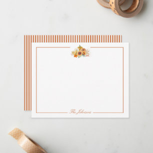 Autumn Fall Thanksgiving Personalized Stationery Note Card