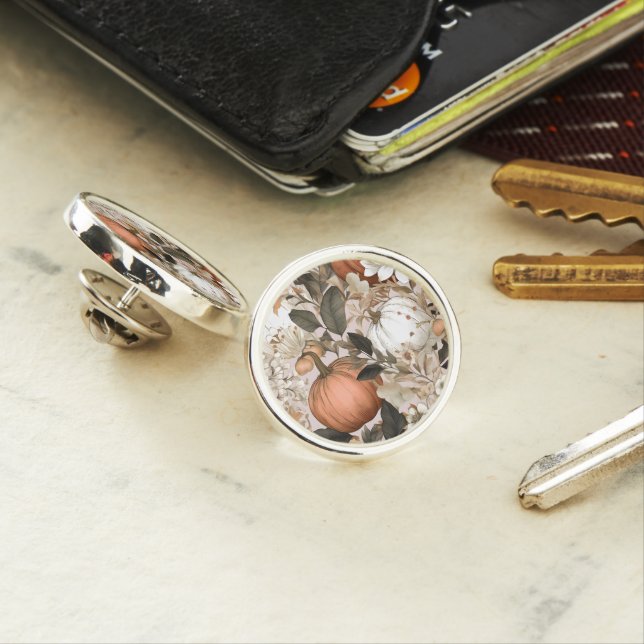 Autumn / Fall Thanksgiving pumpkins Lapel Pin (In Situ)