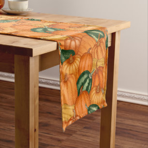 Autumn Fall Thanksgiving Pumpkins Table Runner