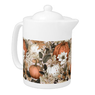Autumn / Fall Thanksgiving pumpkins Teapot