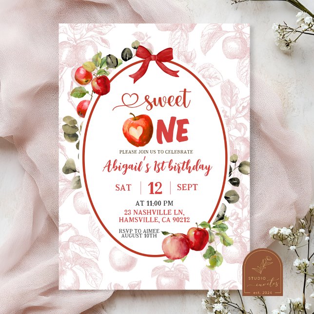 Autumn Fall Toile First Birthday  Invitation (Creator Uploaded)