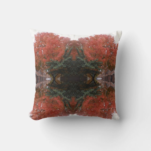 Autumn fall trees leaves gift throw pillow (Front)