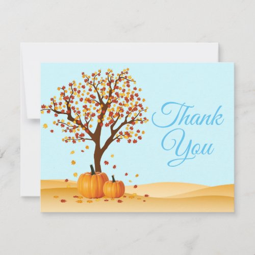 Autumn Fall Trees Pumpkin Thank You card