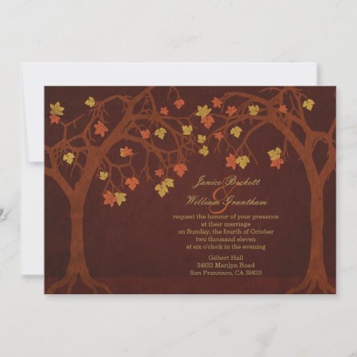Autumn / Fall Trees Wedding Invitation