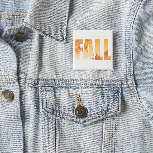 Autumn Fall Typography Design with Leaves  Button (Creator Uploaded)