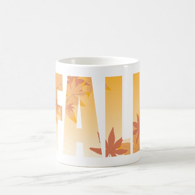 Autumn Fall Typography Design with Leaves  Coffee Mug (Creator Uploaded)