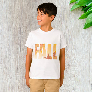 Autumn Fall Typography Design with Leaves  T-Shirt