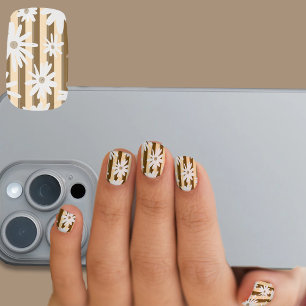 Autumn Fall Vibes Stripe Flowers Thanksgiving Minx Nail Art