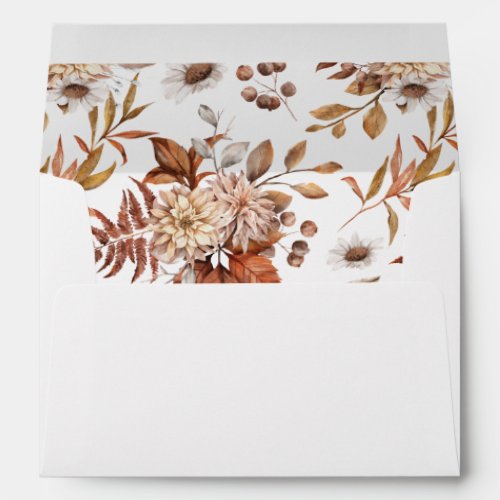 Autumn Fall Watercolor Botanical Return Address Envelope