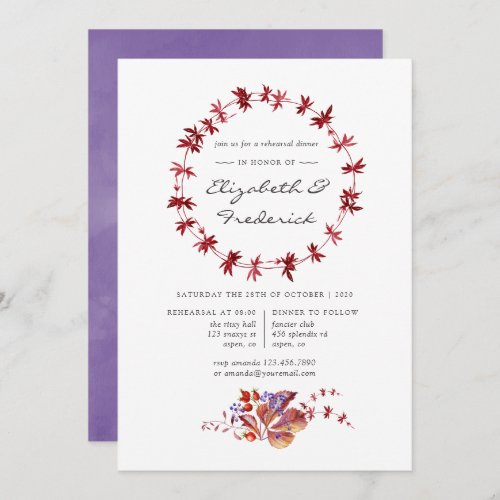 Autumn _ Fall Watercolor Bridesmaids Luncheon Invitation