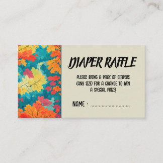 Autumn fall watercolor floral baby shower diaper enclosure card