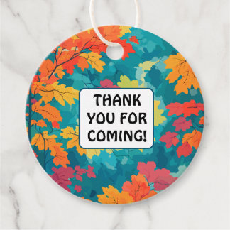 Autumn fall watercolor floral baby shower favor tags